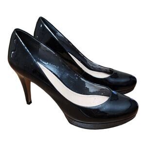 Vince Camuto Black Patent Platform Heels Sz 9 Office Siren Classic Pump